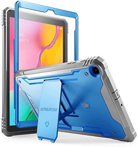 Product Cover Galaxy Tab A 10.1 2019 Rugged Case with Kickstand, SM-T510/T515, Poetic Full Body Shockproof Cover, Built-in-Screen Protector, Revolution, for Samsung Galaxy Tab A Tablet 10.1 Inch (2019), Blue