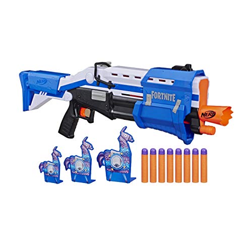 Product Cover Nerf Fortnite TS-R Blaster & Llama Targets -- Pump Action Blaster, 3 Llama Targets, 8 Official Mega Darts -- For Youth, Teens, Adults (Amazon Exclusive)