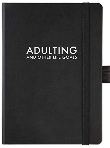 Product Cover TDP Journal Notebook, Dotted, A5, Vegan Leather Hardcover, 120gsm, 183 Numbered Pages, Pen Holder - Adulting, Black