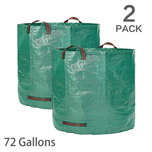 Product Cover JLMAX Durable 2-Pack 72 Gallons Resusable Garden Bag,Heavy Duty Gardening Bags Durable & Multipurpose Lawn Pool Garden Leaf Waste Bag