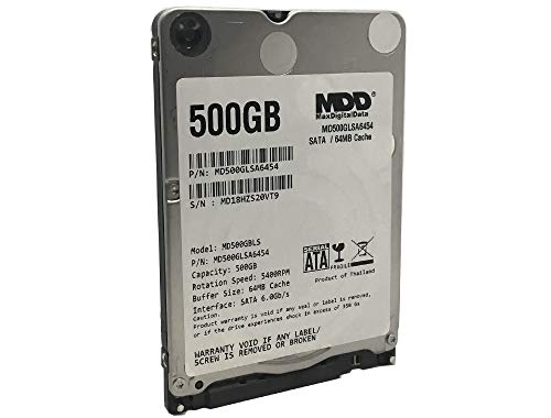 Product Cover MaxDigitalData 500GB 5400RPM 64MB Cache SATA 6Gb/s 7mm 2.5in Notebook/Mobile Hard Drive (MD500GLSA6454S) - 2 Year Warranty
