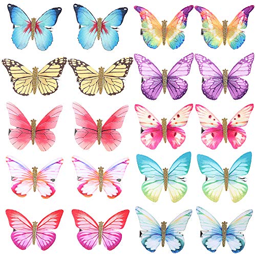 Product Cover LOCOLO 20Pcs Hair Clips Butterfly Hair Clips Butterfly Snap Clips Barrettes for Toddlers Baby Girl and Women