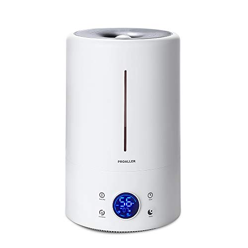 Product Cover PROALLER Ultrasonic Cool Mist Humidifier for Large Rooms, 5L / 1.32 Gal for Bedroom, Baby, Home, Office, LED Display, Timer/Sleep Mode Quite, Filter Free, Waterless Auto Off, Portable, 3 Mist Level