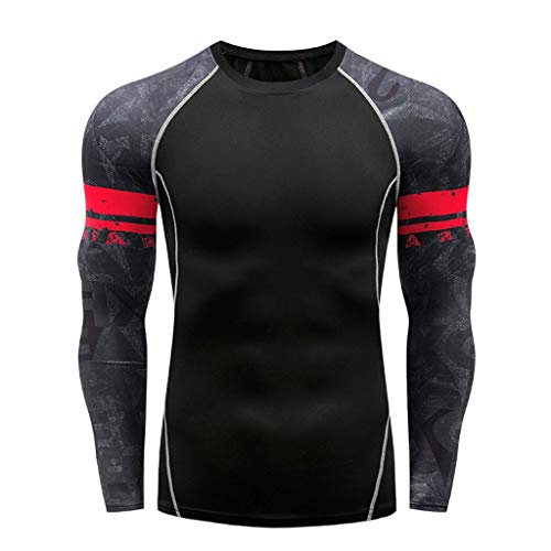 Product Cover XQXCL Men's Rashguard Yoga Fitness Tights Shirts Top Long Sleeve Blouse