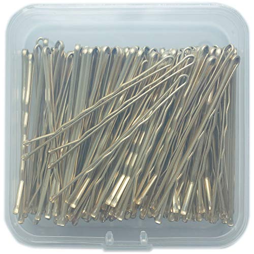 Product Cover ScivoKaval Bobby Pins Bulk Champagne Gold for Blonde 100 Count Hair Bob Pins Bulk in a Case Box Tub