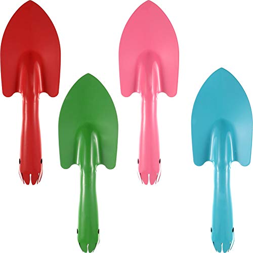 Product Cover 4 Pieces Mini Trowel Set Colorful Metal Hand Shovel Garden Tools for Soil Planting Digging Transplanting