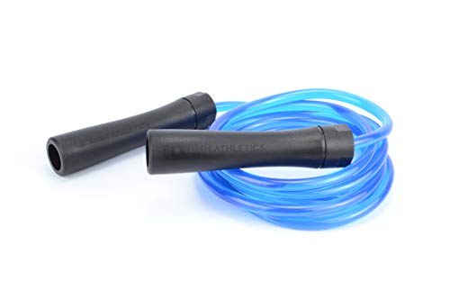 Product Cover RUSH ATHLETICS Legacy Weighted Jump Rope Blue - Best for Weight Loss Fitness Training - Strength Power - Adjustable 11ft Heavy Jump Rope