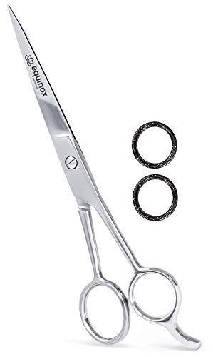 Product Cover Equinox Professional Shears with Finger Rest and Finger Inserts - Ice Tempered Barber Hair Cutting Scissors - 6.5 Inches - Stainless Steel Rust Resistant Hair Scissors
