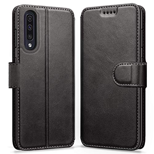 Product Cover ykooe Case for Samsung Galaxy A50 Leather Wallet Flip Case with Card Slots Protective Cover for Samsung Galaxy A50 (Black)
