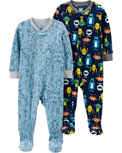 Product Cover Carter's Boys' Toddler 2-Pack Loose Fit Fleece Footed Pajamas