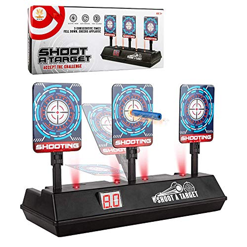 Product Cover (2019 Updated Edition)Electric digital target for Nerf Guns,Scoring Auto Reset Nerf Target for Shooting with Wonderful Light Sound Effect for Nerf Guns Blaster N-Strike Elite/Mega/Rival Series