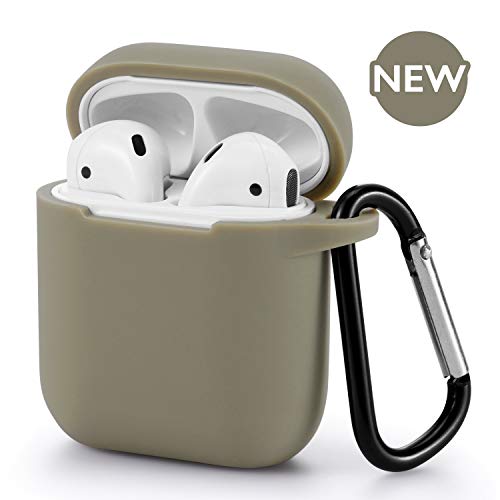 Product Cover for AirPods Case - BLUEWIND 2019 Newest 360°Protective Silicone AirPods Case Cover Compatiable with Apple AirPods 1st/2nd (Olive Green)