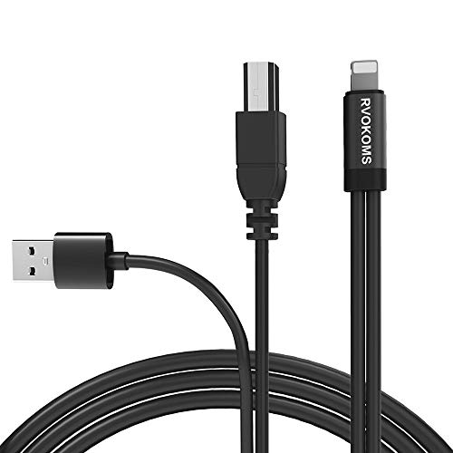 Product Cover MIDI Cable, RVOKOMS USB 2.0 Type B, OTG to MIDI and Charging Cable Compatible iOS Devices, 3.3ft to Midi Keyboard, Midi Controller, Electronic Music Instruments, Recording Audio Interface, Black