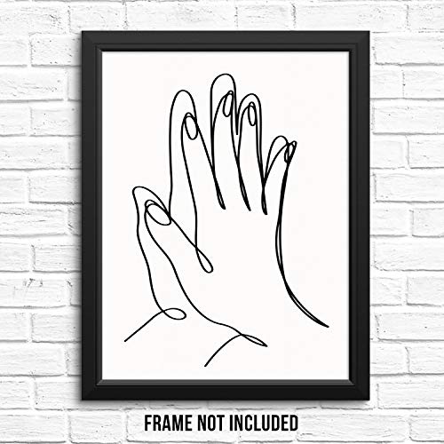 Product Cover Couple Holding Hands Wall Decor Art Print Poster - Touching Hands Abstract Artwork -11