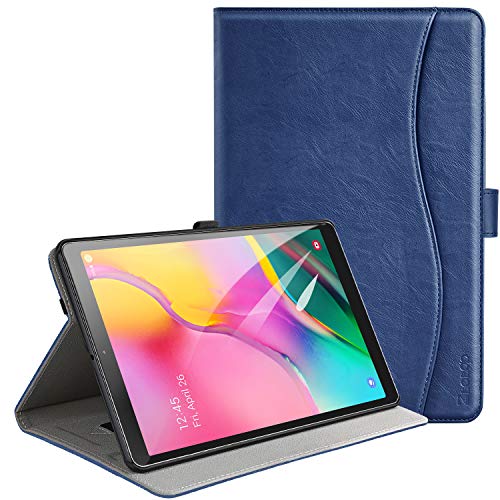 Product Cover ZtotopCase for Samsung Galaxy Tab A 10.1 Inch 2019(SM-T510/T515), PU Leather Folding Stand Folio Cover with Pen Holder, Card Pocket and Multiple Viewing Angles,Navy Blue