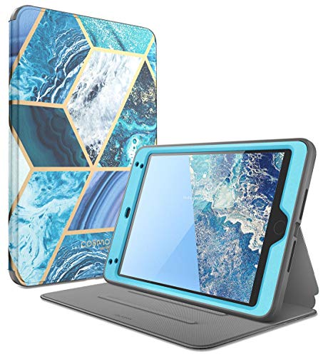Product Cover i-Blason Cosmo Case for iPad Mini 5 2019 / iPad Mini 4, [Built-in Screen Protector] Full-Body Folding Stand Protective Case Cover with Auto Sleep/Wake, Blue, 7.9