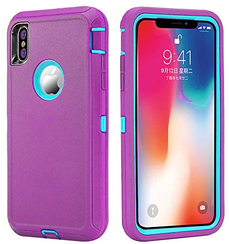 Product Cover iPhone Xs Max Case, [Support Wireless Charging] [Dust-Proof] [Shockproof] with Screen Protector Cover Compatible for Apple iPhone Xs Max [6.5 inch] (Light Purple)