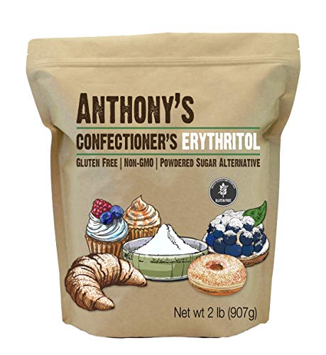 Product Cover Anthony's Confectioner's Erythritol, 2lb, Non GMO, Natural Sweetener, Zero Calorie, Keto & Paleo Friendly