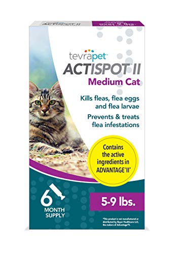 Product Cover TevraPet Actispot II Flea Prevention & Treatment for Cats - Topical- for Cats 5-9 lbs