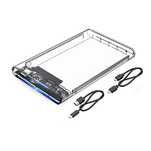 Product Cover ORICO External Hard Drive Enclosure SATA III to USB3.1 Gen2 Type-C Tool-Free 2.5in HDD/SSD Enclosure Support UASP Max 4TB and Linux, Mac, Windows