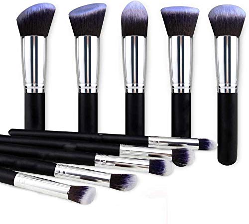 Product Cover Spanking Beauty Foundation, Eyeshadow Makeup Brush Set, Black(Set Of 10)
