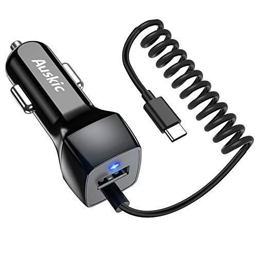 Product Cover Compatible Samsung Galaxy S20 Plus/S20/S10/S10 Plus/S10e/S9/S9 Plus/S8/S8 Plus/Note 10 Plus/10/9/8 Car Charger, USB C Car Charger with USB C Cable for Google Pixel 2/XL Type C Car Charger