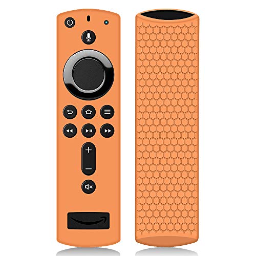 Product Cover Remote Case/Cover for Fire TV Stick 4K, Protective Silicone Holder Lightweight [Anti Slip] ShockProof for Fire TV Cube/Fire TV(3rd Gen)Compatible with All-New 2nd Gen Alexa Voice Remote Control-Orange