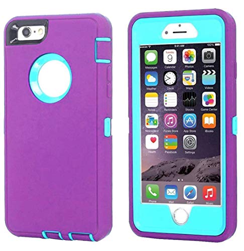 Product Cover Annymall Case Compatible for iPhone 8 & iPhone 7, Heavy Duty [with Kickstand] [Built-in Screen Protector] Tough 4 in1 Rugged Shorkproof Cover for Apple iPhone 7 / iPhone 8 (Light Purple)