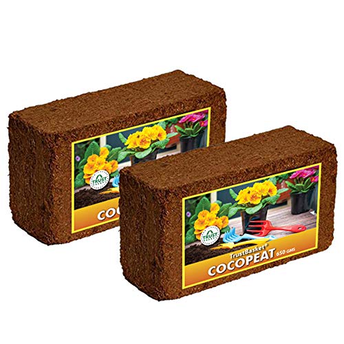 Product Cover TrustBasket COCOPEAT Block(650 Grams)-EXPANDS to 16 litres of Coco PEAT Powder (Set of Two 650grm Blocks)