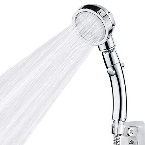 Product Cover Musurjoy Shower,High Pressure Handheld Shower Head with ON/Off Pause Switch 3-Settings Water Saving Showerhead, Chrome Finish Bathroom Shower Accessorie (sliver)