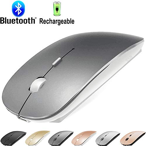 Product Cover Rechargeable Bluetooth Mouse for Laptop Mac Pro Air Bluetooth Wireless Mouse for MacBook pro MacBook Air MacBook Mac Windows Laptop/Note Book/pc (Gray)