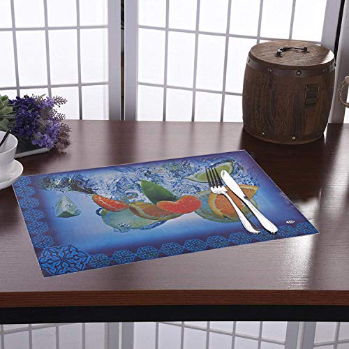 Product Cover Kuber Industries PVC 6 Pieces Reversible Dining Table Placemat Set (Multi) -CTKTC7024