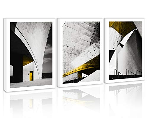Product Cover Black and White Golden Modern Building Wall Art Decor Door House Canvas Painting Kitchen Prints Pictures for Home Living Dining Room
