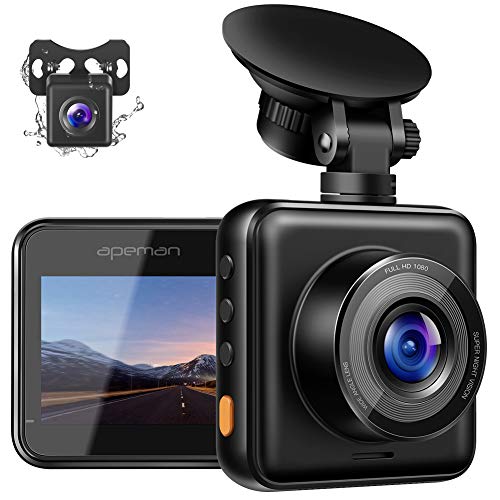 Product Cover APEMAN Dual Dash Cam for Cars Front and Rear with Night Vision 1080P FHD Mini in Car Camera 170° Wide Angle Driving Recorder with G-Sensor, Parking Monitor, Loop Recording, WDR