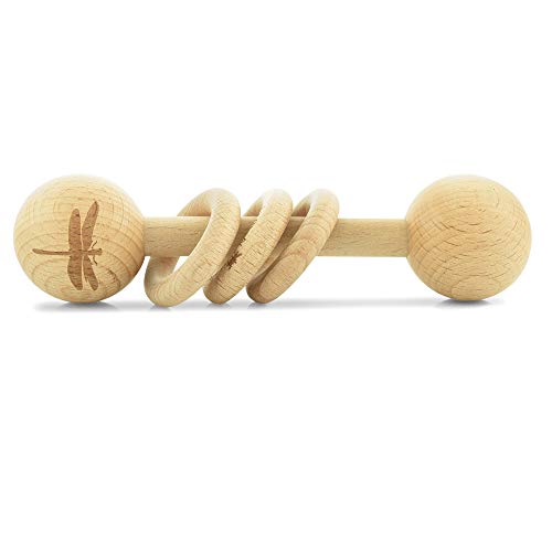 Product Cover Jam Naturals- Wood Baby Rattle - Montessori Inspired Rattle for Babies