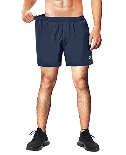 Product Cover Roadbox Mens Running Shorts 5 Inch Quick Dry Gym Athletic Workout Traning Tennis Shorts with Liner and Zipper Pocket Blue