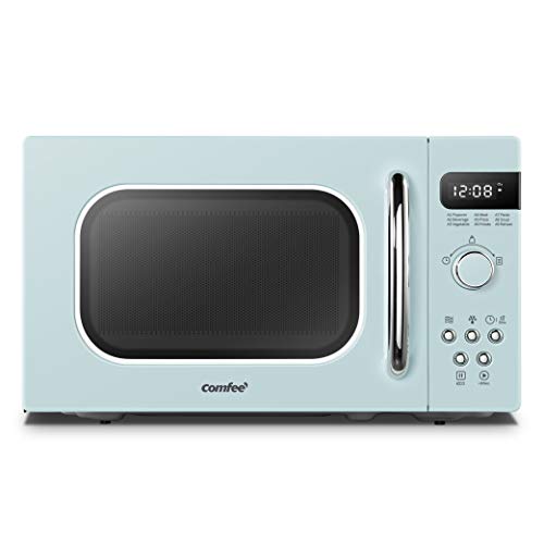 Product Cover COMFEE' AM720C2RA-G Retro Style Countertop Microwave Oven with 9 Auto Menus Position-Memory Turntable, Eco Mode, and Sound On/Off (Pastel Green) 0.7Cu.Ft