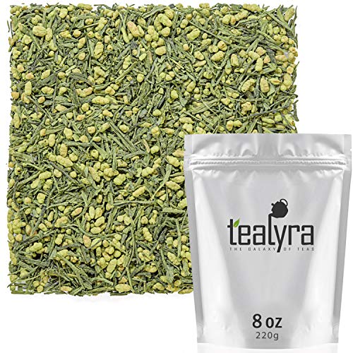Product Cover Tealyra - Gen Mai Matcha - Japanese Genmaicha Green Tea Blended with Matcha Powder - Loose Leaf Tea - Caffeine Medium - High Antioxidants - 220g (8-ounce)