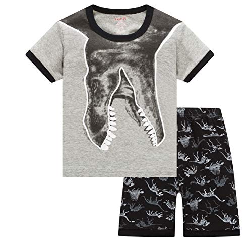 Product Cover AmberEft Boys Pajamas 5T Kids Pyjamas Short Sleeve PJs Summer Dinosaur Clothes Toddler Sleepwear