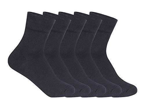 Product Cover Supersox Kids School Uniform Ankle Length Combed Cotton Black Color Socks Pack Of 5(3-4 Years)