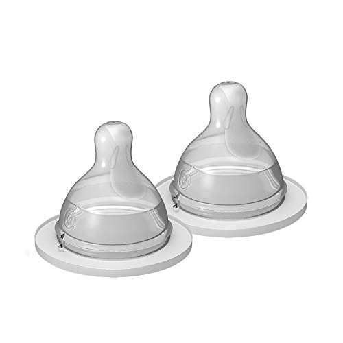 Product Cover MAM Bottle Nipples Extra Slow Flow Nipple Size 0 (Set of 2), for Newborn Babies and Older, SkinSoft Silicone Nipples for Baby Bottles, Fits All MAM Bottles