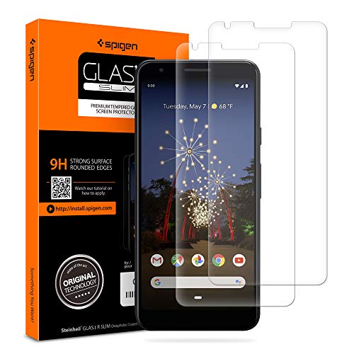 Product Cover Spigen Tempered Glass Screen Protector Designed for Google Pixel 3a [2 Pack]