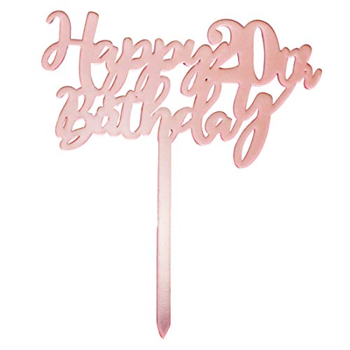 Product Cover Happy 20th birthday cake topper, rose gold 20 years old birthday party decorations, girl birthday cake toppers
