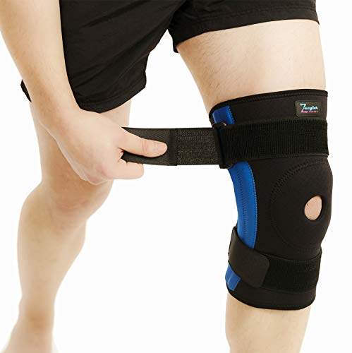 Product Cover Knee Support Brace for Men and Women - Zeegler Orthosis Premium Sleeve with Double Side Patella Stabilizer - Relieves Tendonitis, Jumpers Knee, ACL (Medium)