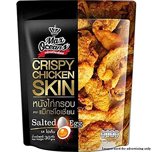 Product Cover CASA SHOP Max Oceans Brand, Crispy Fried Chicken, Crispy Chicken Skin, Salted Egg Flavour, Size 30g X 4 Packs