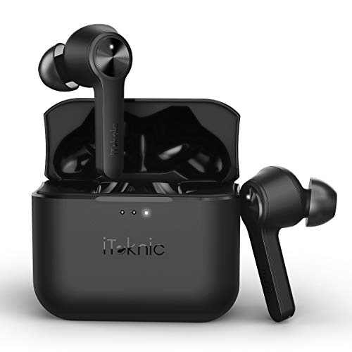 Product Cover Wireless Earbuds, iTeknic Bluetooth 5.0 True Wireless Earbuds with Charging Case for iPhone Android, 3D Stereo 30 Hours Playtime TWS Headphones with Mic, Smart Touch in-Ear Earphones Headset