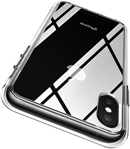 Product Cover RANVOO iPhone Xs case, iPhone X case Protective Clear Case [Certified Military Protection] [Agile Button] with Reinforced Soft TPU Bumper and Transparent Hard PC Back Case (Crystal Clear)