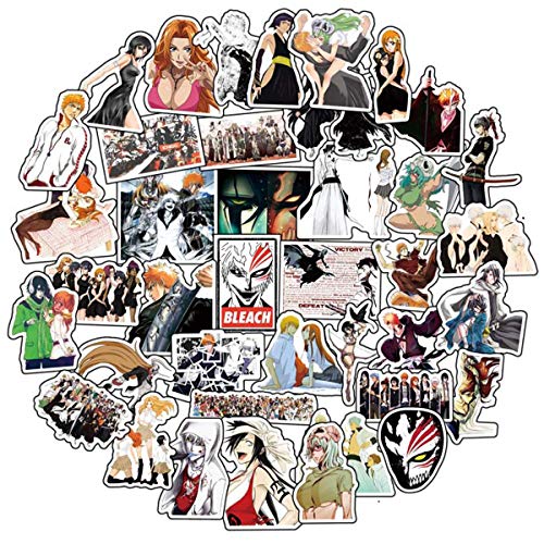 Product Cover Anime Bleach 50 pcs/Pack Stickers Variety Vinyl Car Sticker Motorcycle Bicycle Luggage Decal Graffiti Patches Skateboard Stickers for Laptop Stickers for Kid and Adult (Bleach)