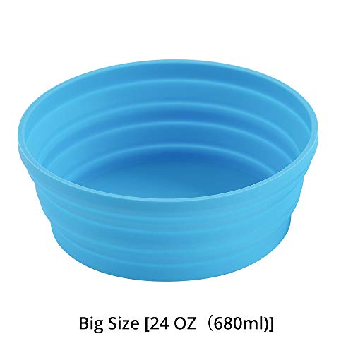 Product Cover Ecoart Silicone Expandable Collapsible Bowl for Travel Camping Hiking (Blue(L))