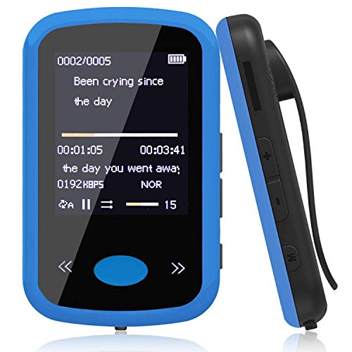 Product Cover Alexan 8GB MP3 Player with Bluetooth 4.2 Wearable MP3 Player with Clip, Portable Lossless Sound Music Player with Headphones FM Radio, Pedometer,Voice Recorder ( 8GB Blue )